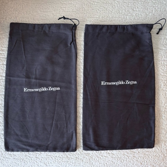 Ermenegildo Zegna Handbags - Ermenegildo Zegna SET OF 2 Storage Drawstring Dust Bag Cotton Black 15.5" x 8.5"